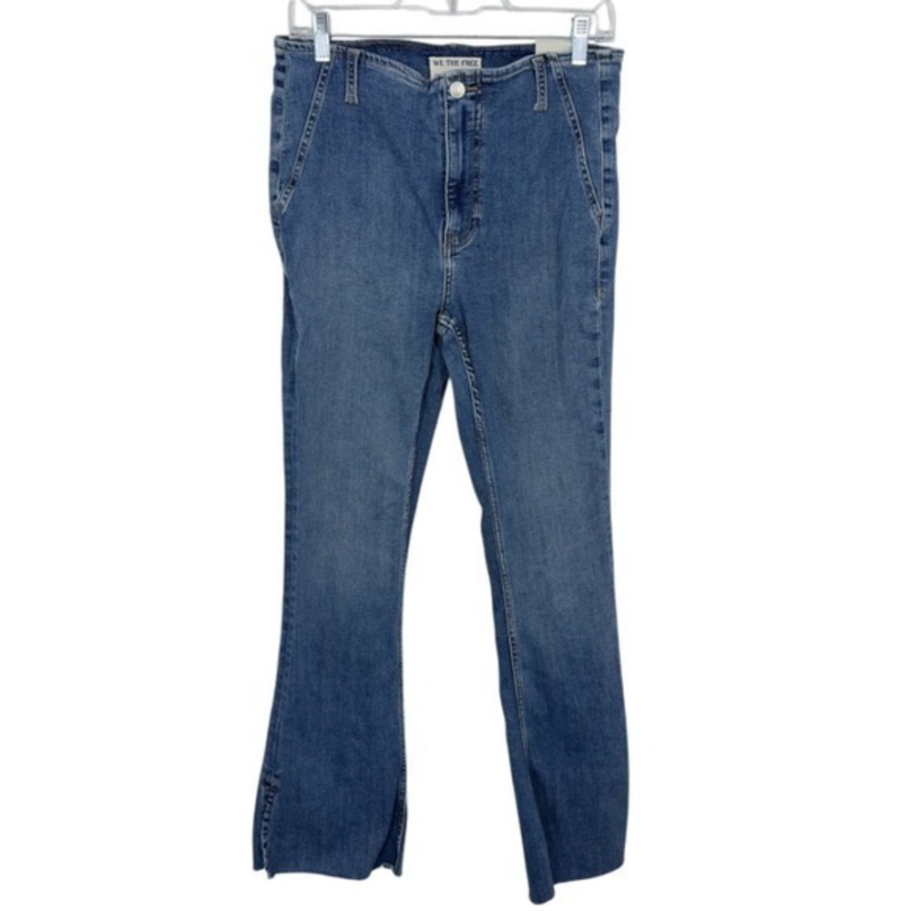 We The Free Free People Level Up Slit Bootcut Jeans Medium Wash Size 30‎ Boho